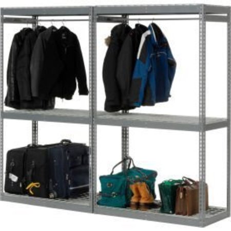 GLOBAL EQUIPMENT Boltless Luggage Garment Double Rack - 96"W x 24"D x 84"H 796546